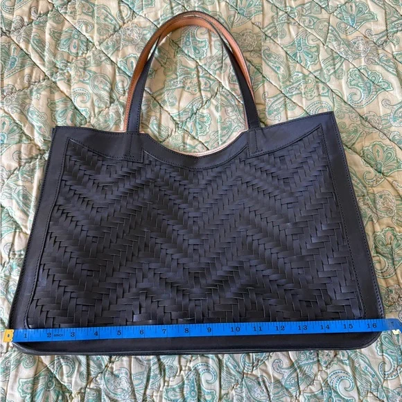 Sun Nation, Woven leather, black leather tote - Picture 2 of 8